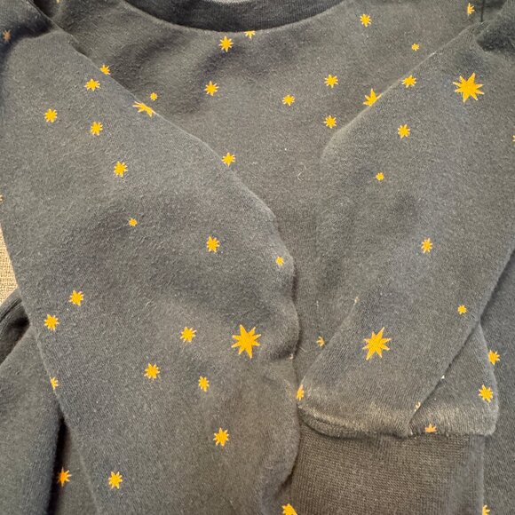 Little Green Radicals Top & Pants, Matching Gold Stars & Navy Blue, Sz 18-24 mo - Picture 3 of 3